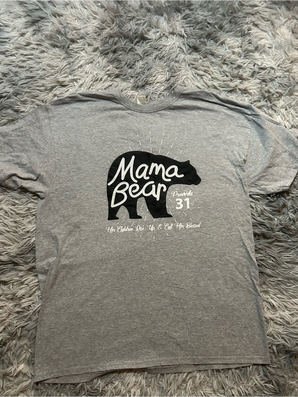Fruit of the Loom Grey "Mama Bear" Graphic Tee